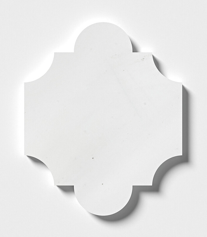 (NW00001)-Aspen White Honed San Felipe Waterjet Marble Tile Aspen White Honlanmış San Felipe Su Jeti Mermer Karo - Görsel 1