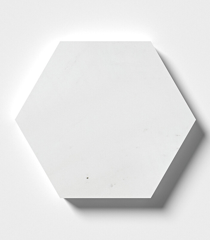 (NW90488)-Aspen White Honed Hexagon Waterjet Marble Tile Aspen Beyaz Honlanmış Altıgen Su Jeti Mermer Karosu - Görsel 1