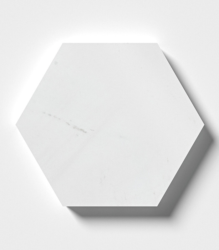 (NW90489)-Aspen White Polished Hexagon Waterjet Marble Tile Aspen Beyaz Cilalı Altıgen Su Jeti Mermer Karosu - Görsel 1